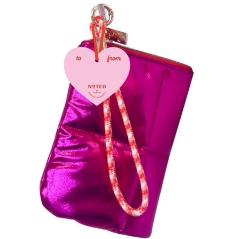 Noted by Post-It Fuchsia Puffer Wristlet Clutch